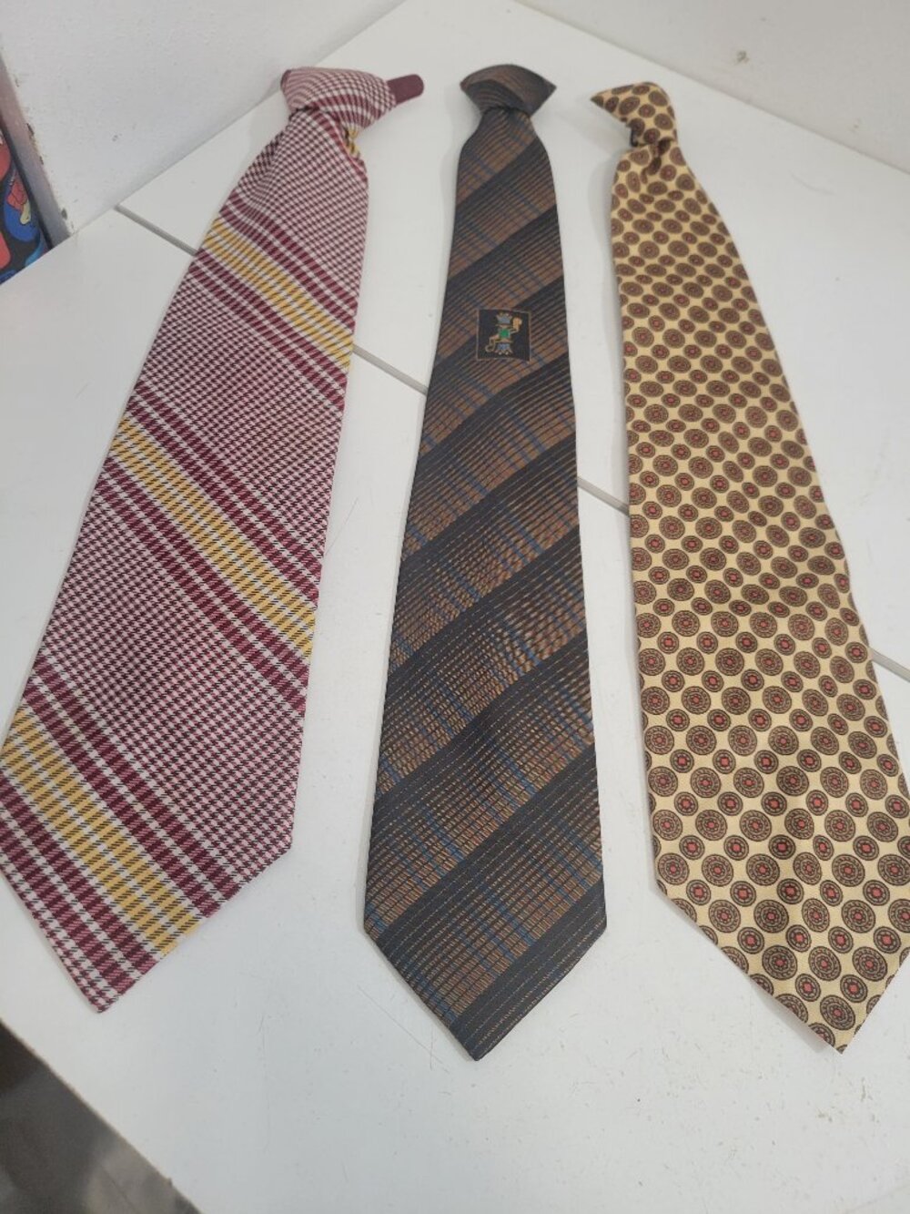 Three Vintage Clip on Ties 50's -70's era